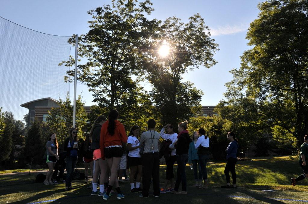 Early in the morning, volunteers prepare for the day.