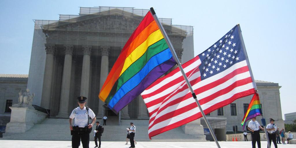 Proposition 8 rally outside of the Supreme Court