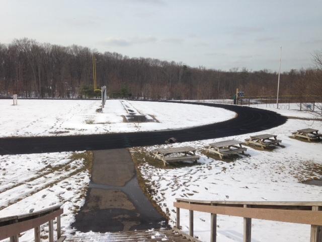 Track athletes have been running on the snow-covered track for the first few weeks of the season. 