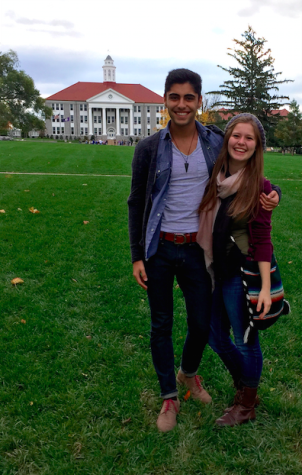 Arman Azad and Courtney Ebersohl pose at James Madison University.