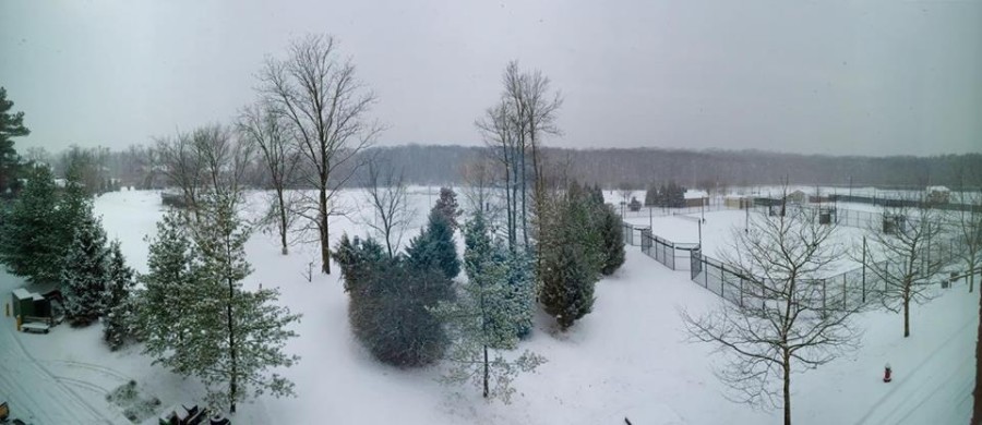 In this photo from Tuesday, January 6, snow covered the Upper Campus as both FCPS and FHS remained open during harder-than-expected storms.