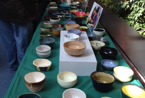 Flint Hill students from Clay Club made over 600 bowls for the event, some of which are pictured here.