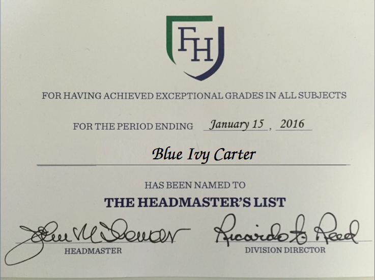 It has been widely debated whether or not the Headmaster's List should be GPA based or dependent upon straight A's.