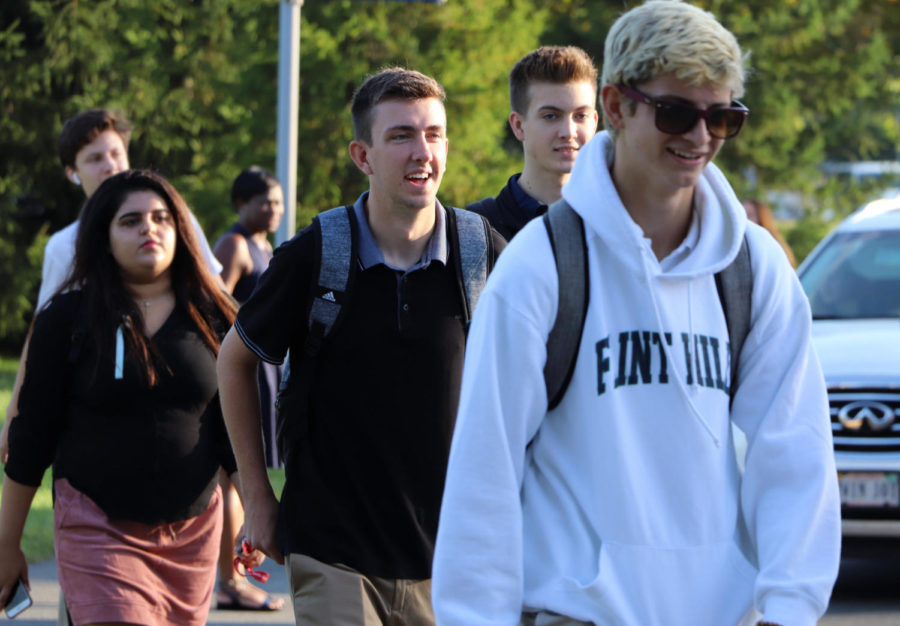 Flint+Hill+students+walk+into+school+excited+about+the+new+dress+code+changes