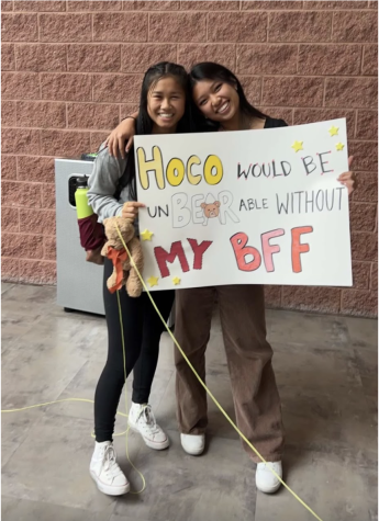 Junior Claire Wu asked another junior Natalie Nguyen to homecoming with an adorable stuffed-animal and sign!
